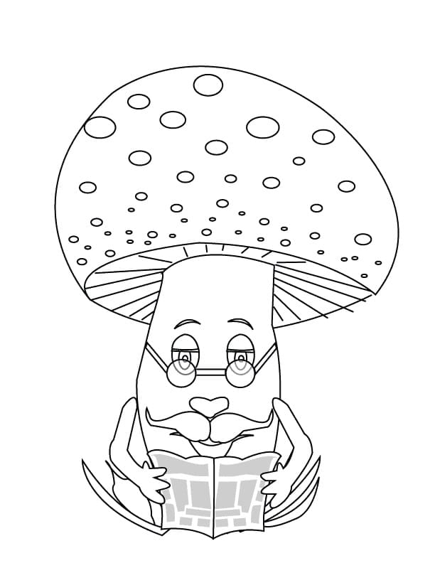 Desenho Cogumelo Velho Para Colorir