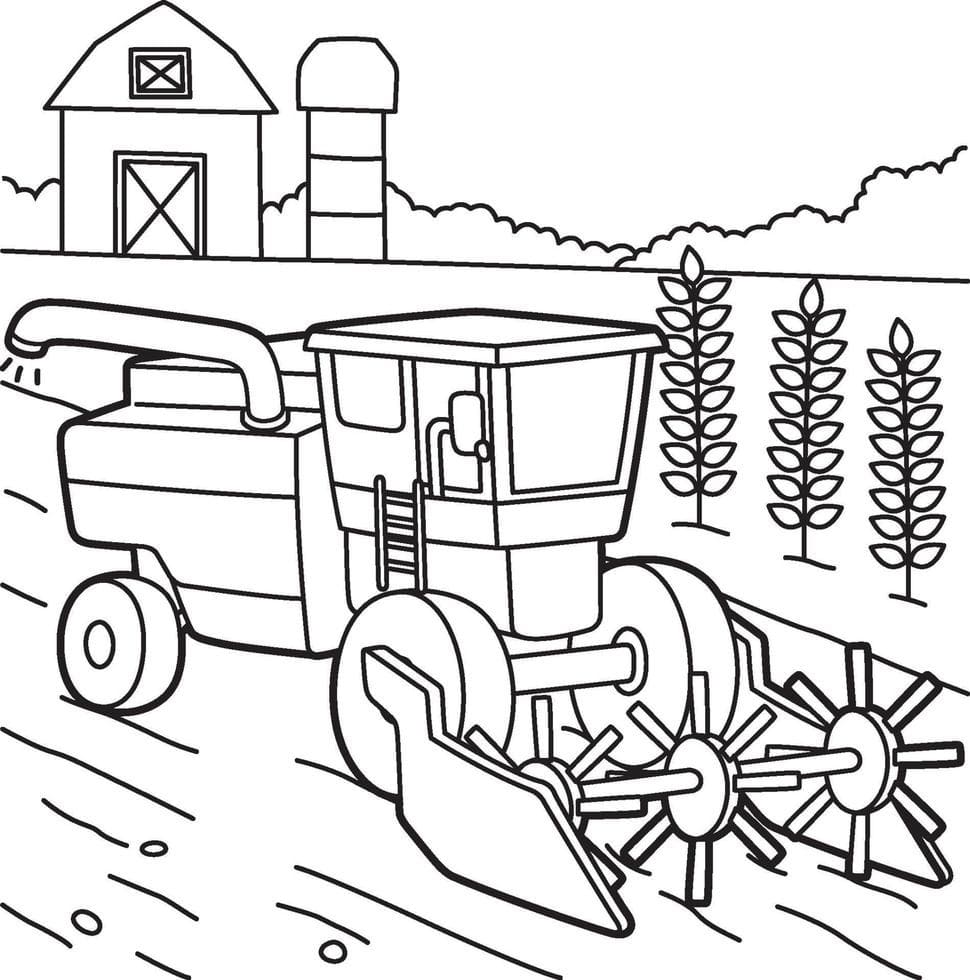 Desenho De Colheitadeira Para crianças De 5 Ano Para Colorir