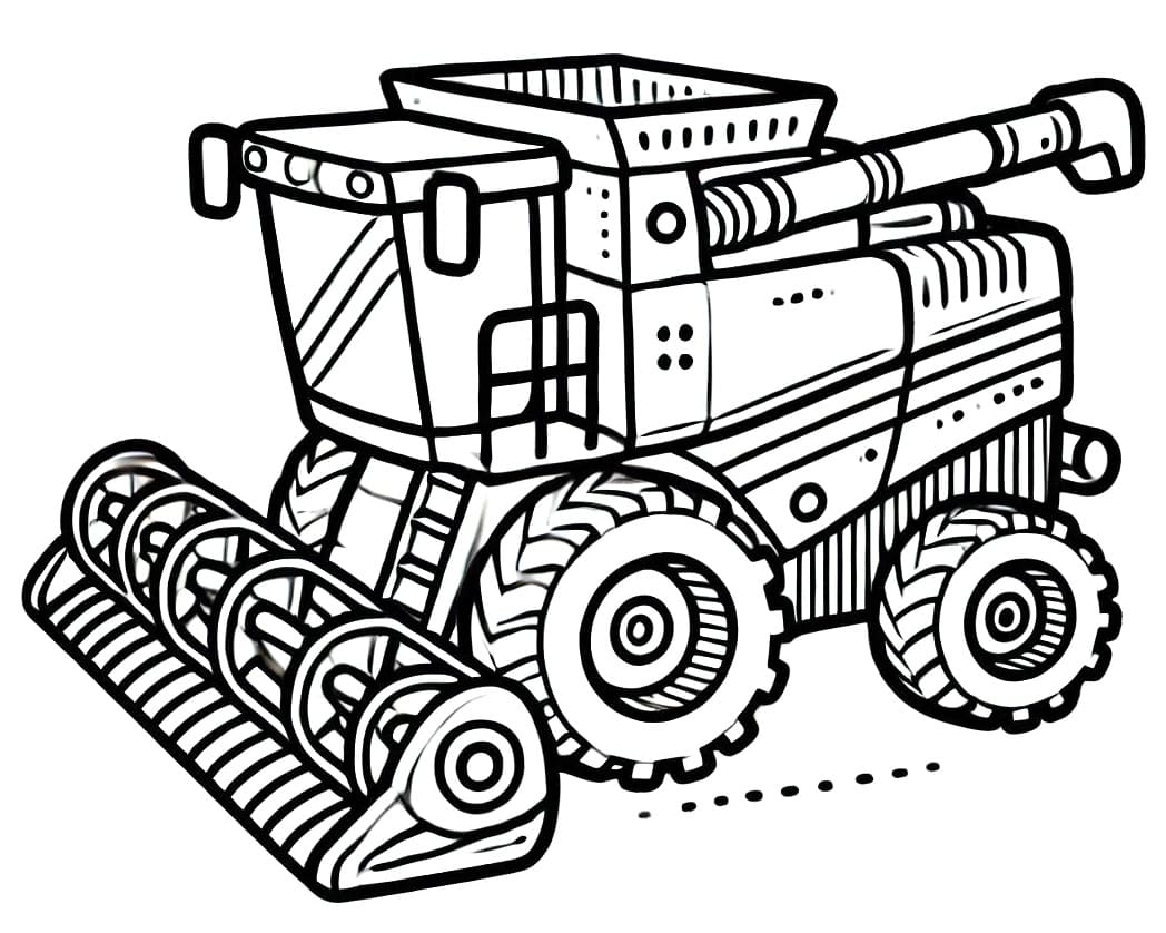 Desenho De Colheitadeira Para crianças Para Colorir