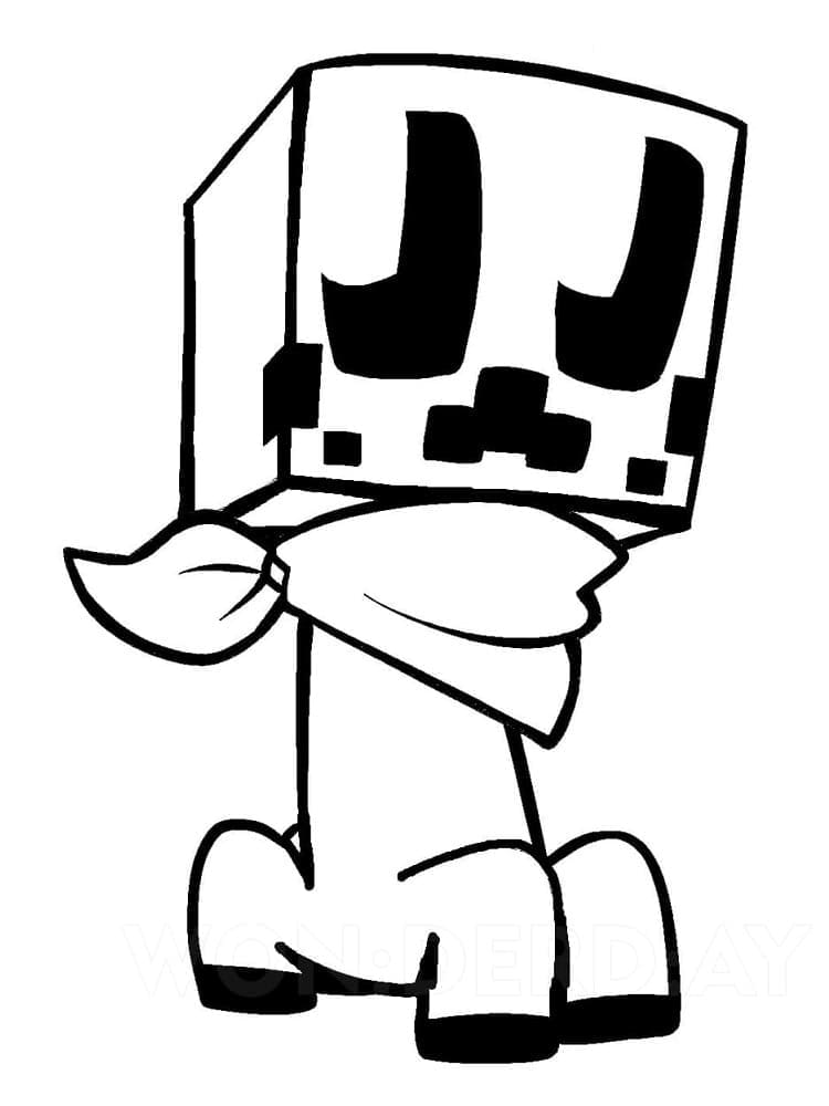 Desenho De Creeper adorável Para Colorir