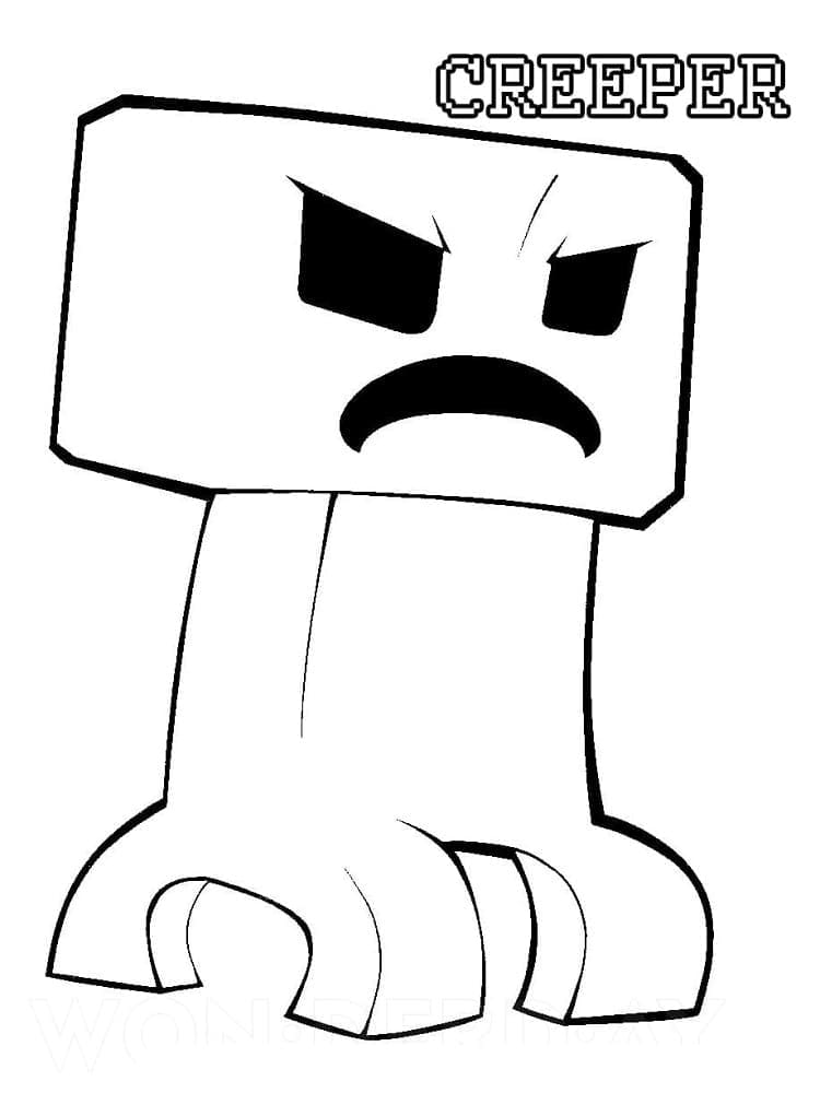 Desenho De Creeper Imprimivel grátis Para crianças Para Colorir
