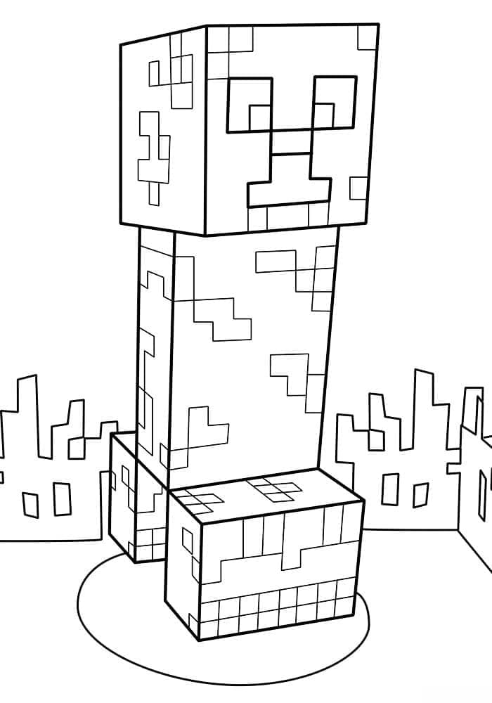 Desenho De Creeper Para crianças De 3 Anos Para Colorir
