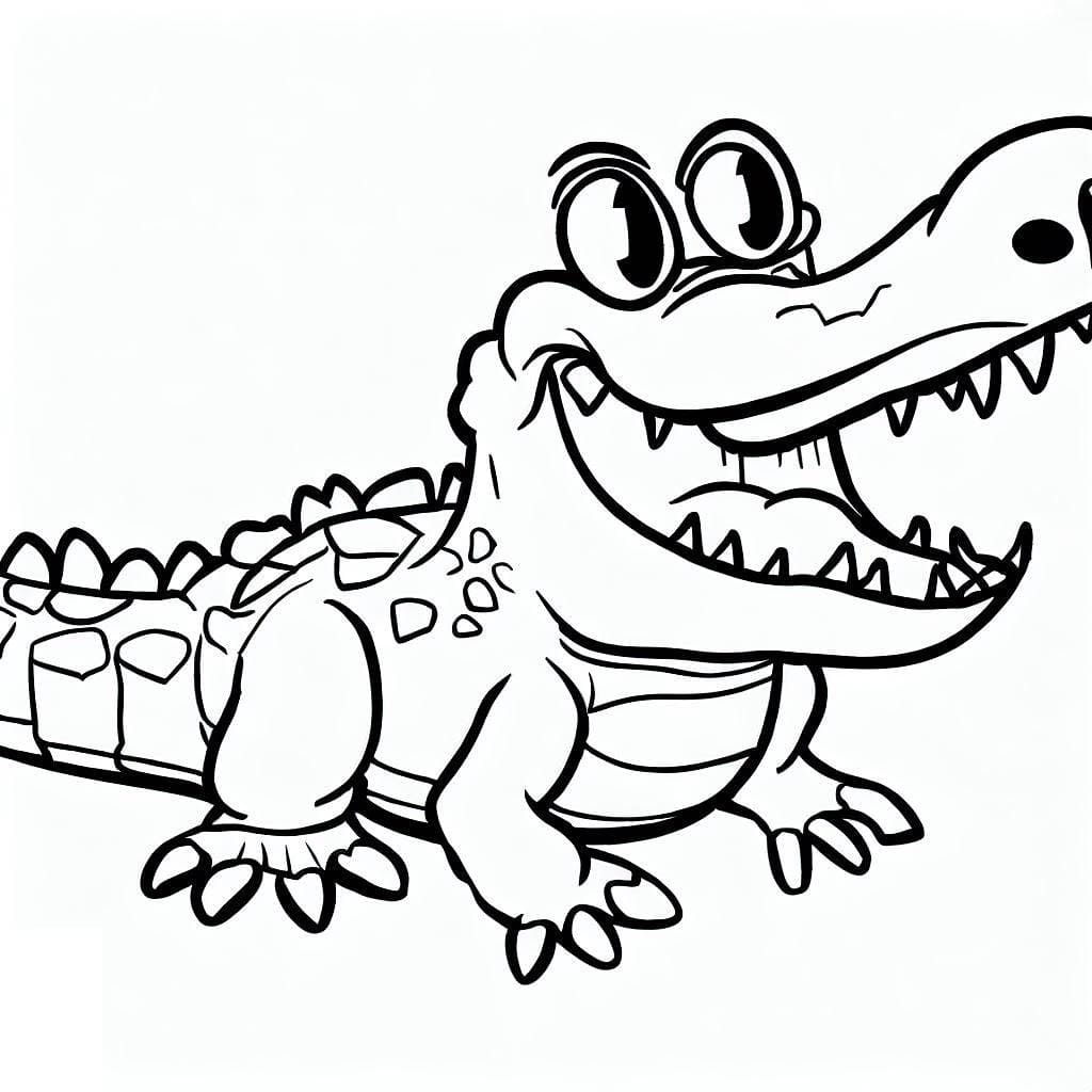 Desenho De Crocodilo Hilario Para Colorir