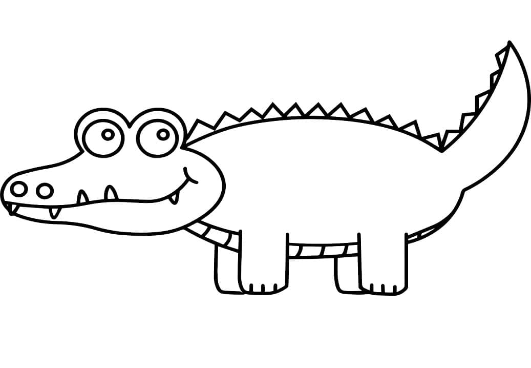 Desenho De Crocodilo Simples Para Colorir