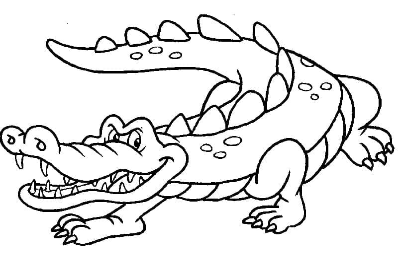 Desenho De Um Crocodilo Maligno Para Colorir