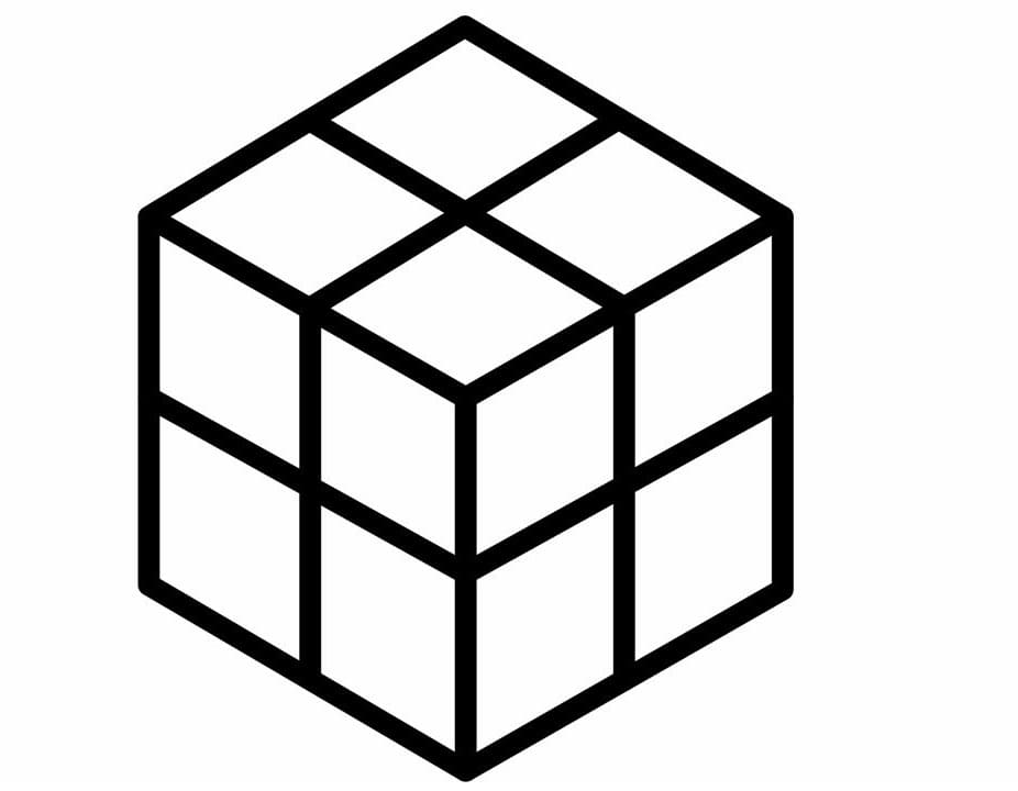 Desenho De Cubo mágico fácil Para Colorir