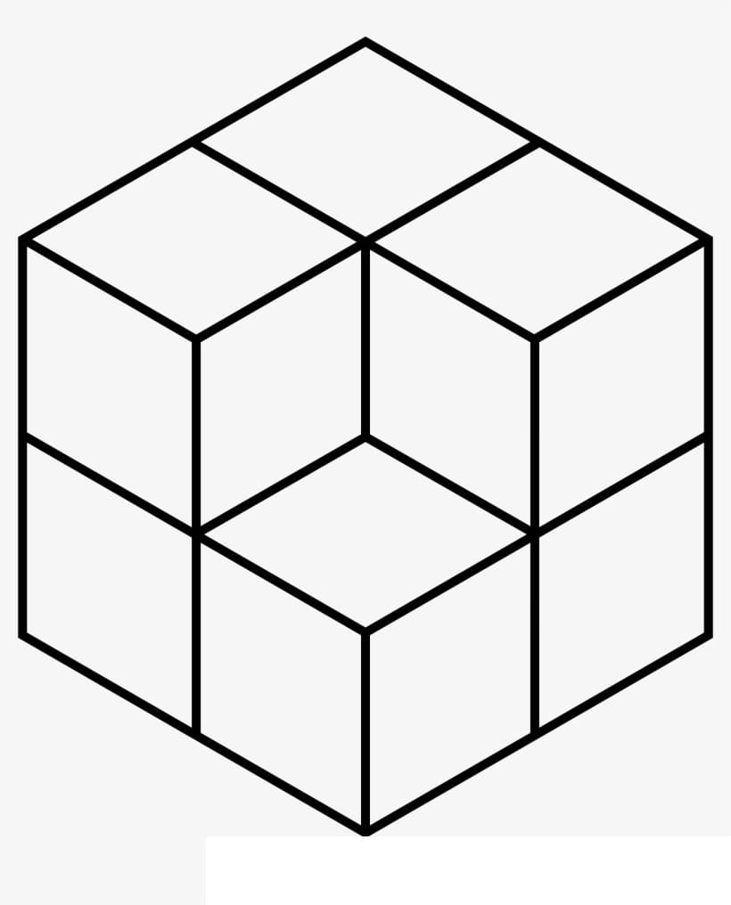 Desenho De Cubo mágico Simples Para Colorir