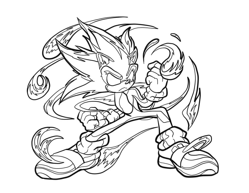Desenho De Dark Sonic Imprimivel Para crianças Para Colorir