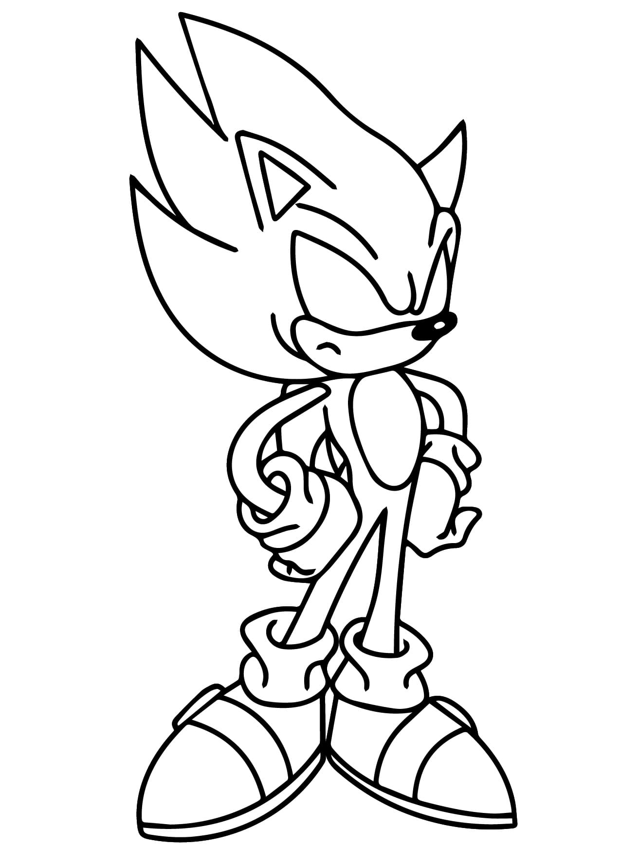Desenho De Imagem De Dark Sonic Para Colorir