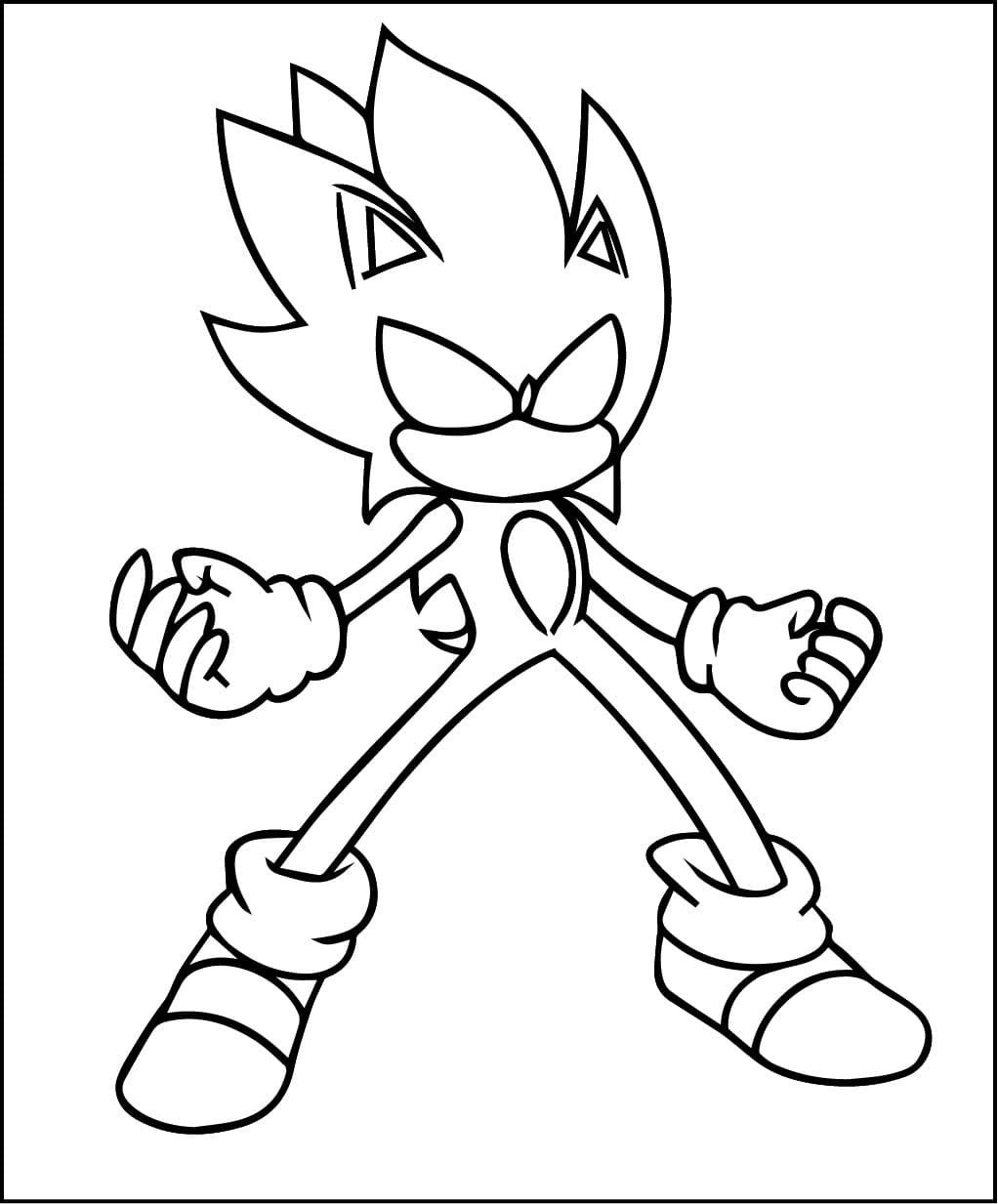 Desenho De Imprimivel Dark Sonic Para Colorir