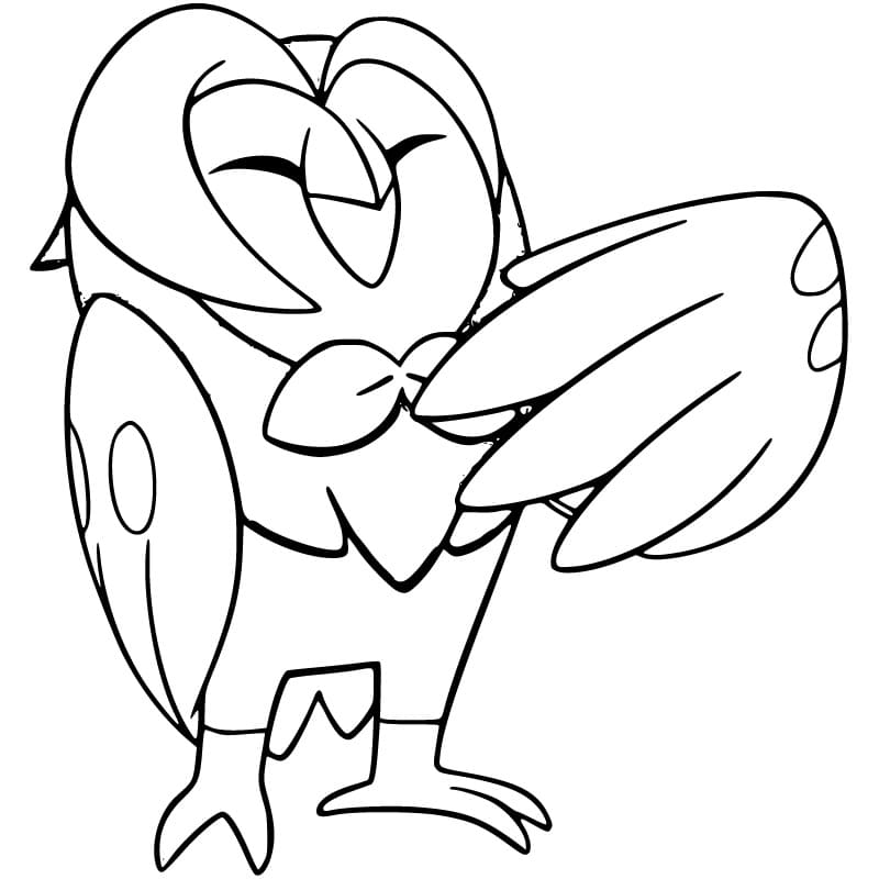 Desenho De Pokemon Dartrix Para crianças Para Colorir
