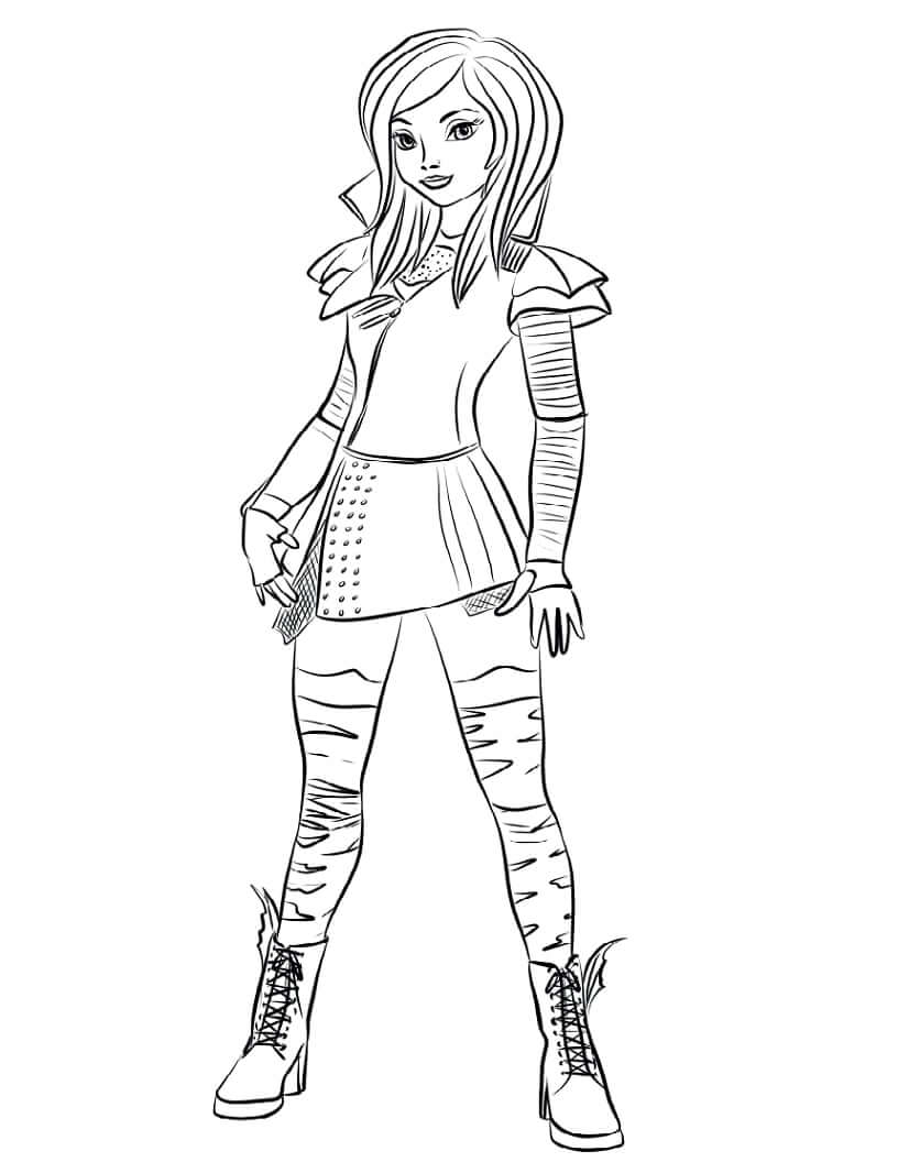 Desenho Imprimivel De Mal De Descendentes Para Colorir