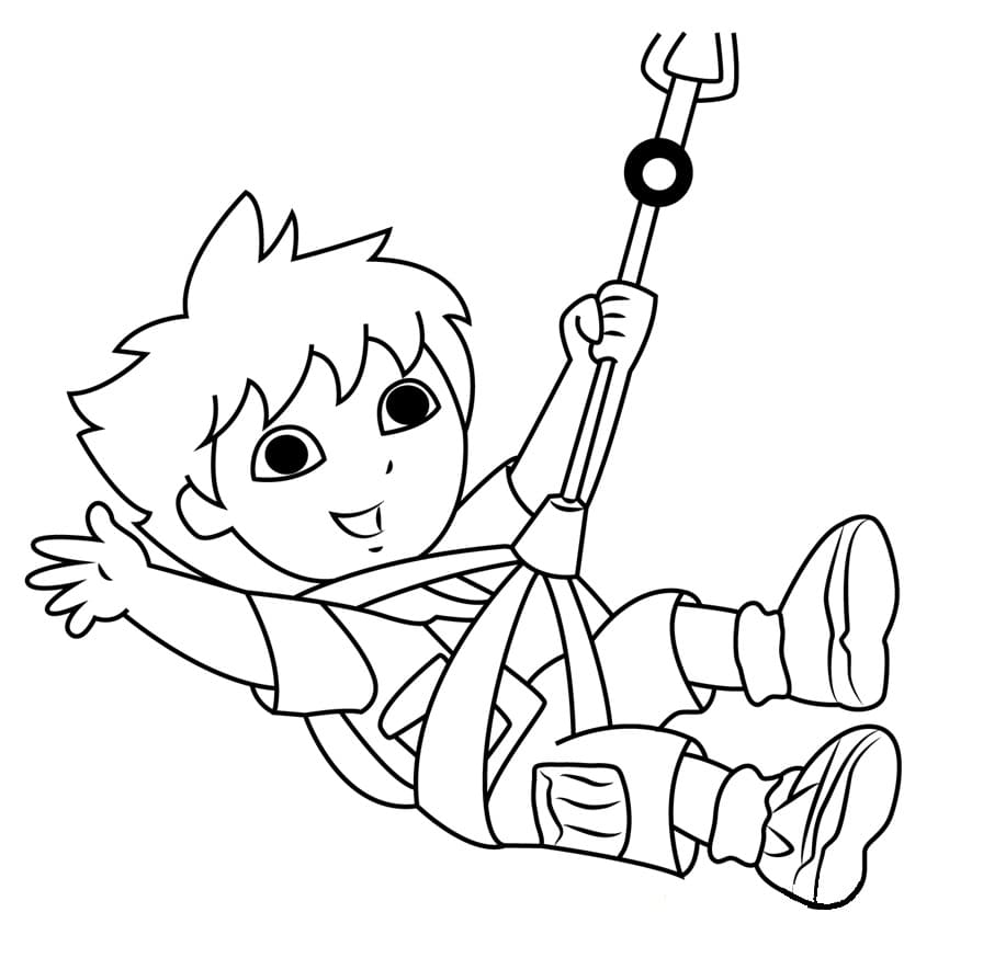 Desenho De Go Diego Go balançando Para Colorir