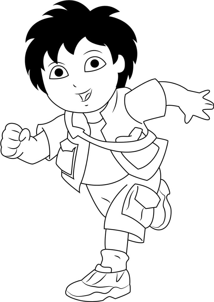 Desenho Diego Feliz Para Colorir
