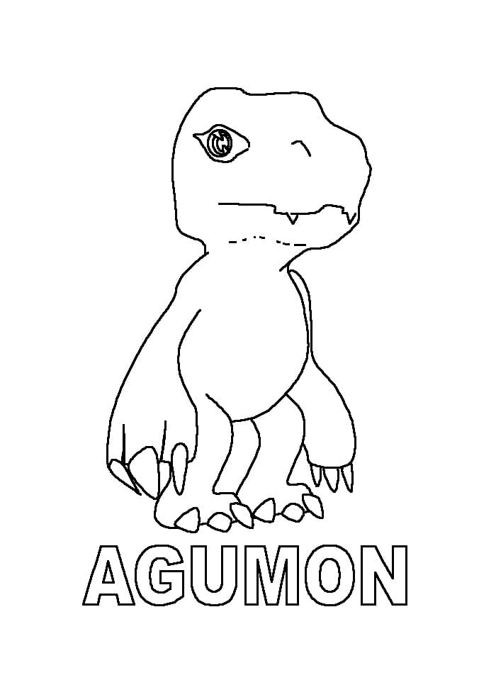 Desenho De Agumon Digimon Para Colorir