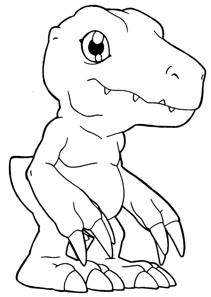Desenho De Agumon Para crianças Para Colorir