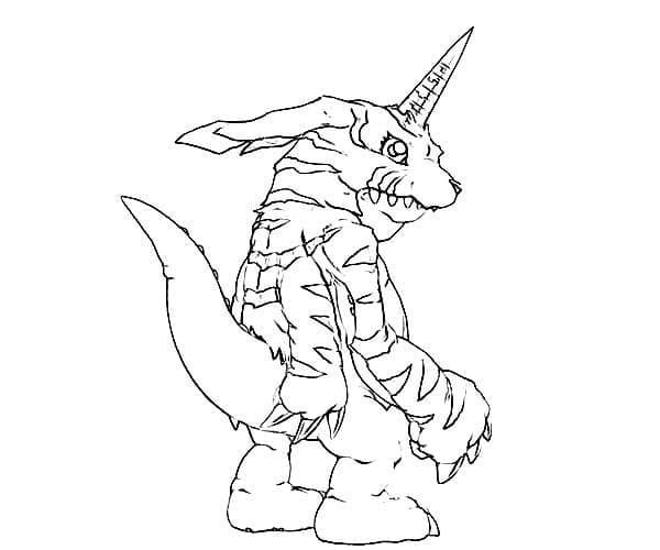 Desenho De Gabumon De Digimon Para Colorir