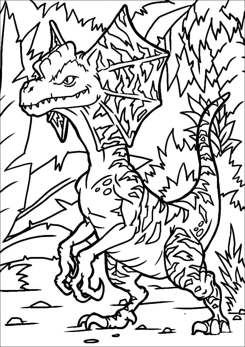 Desenho De Dilofossauro Para crianças De 2 Ano Para Colorir
