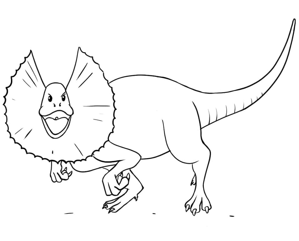 Desenho De Dilofossauro Para crianças De 6 Ano Para Colorir