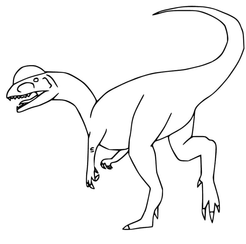Desenho De Um Dilofossauro Para Colorir
