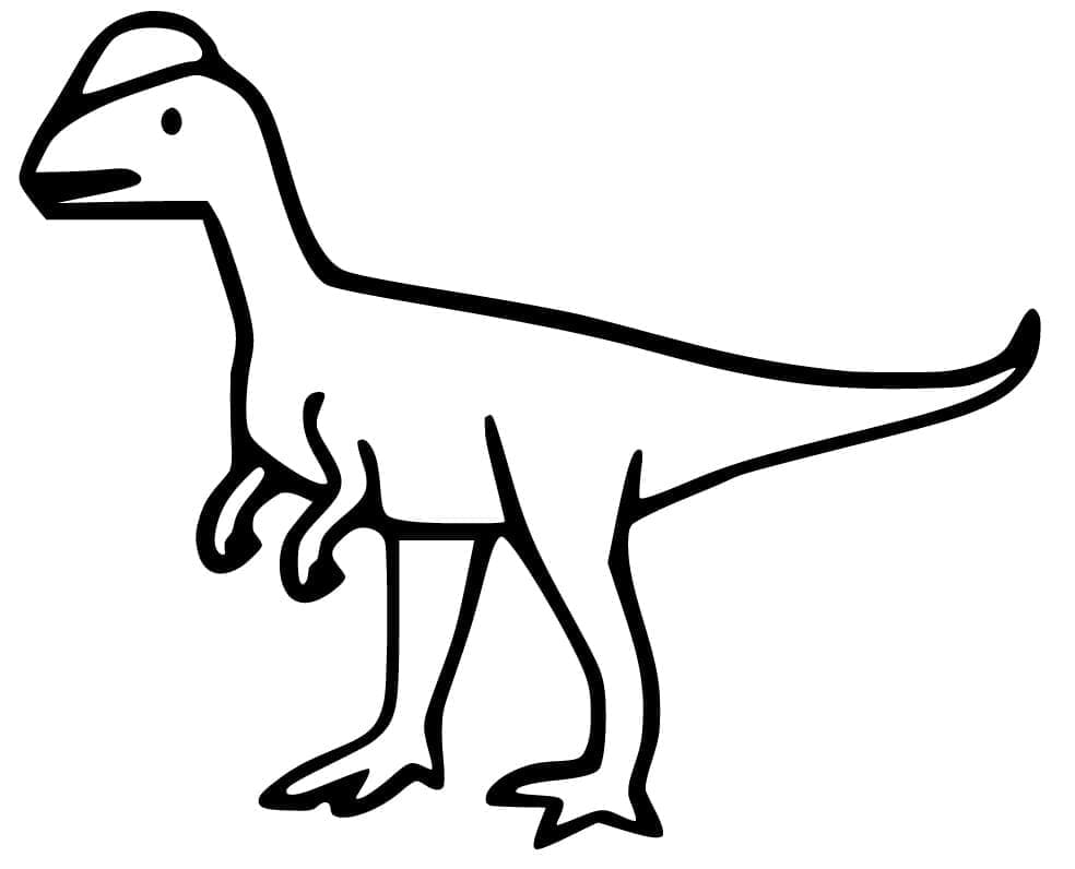 Desenho De Um Simples Dilofossauro Para Colorir
