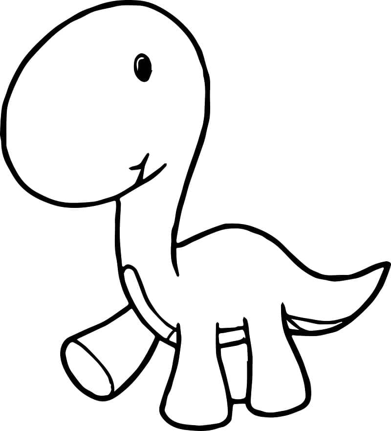 Desenho De bebê Dinossauro fácil Para Colorir