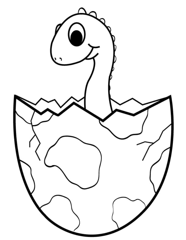 Desenho De bebê Dinossauro Simples Para Colorir