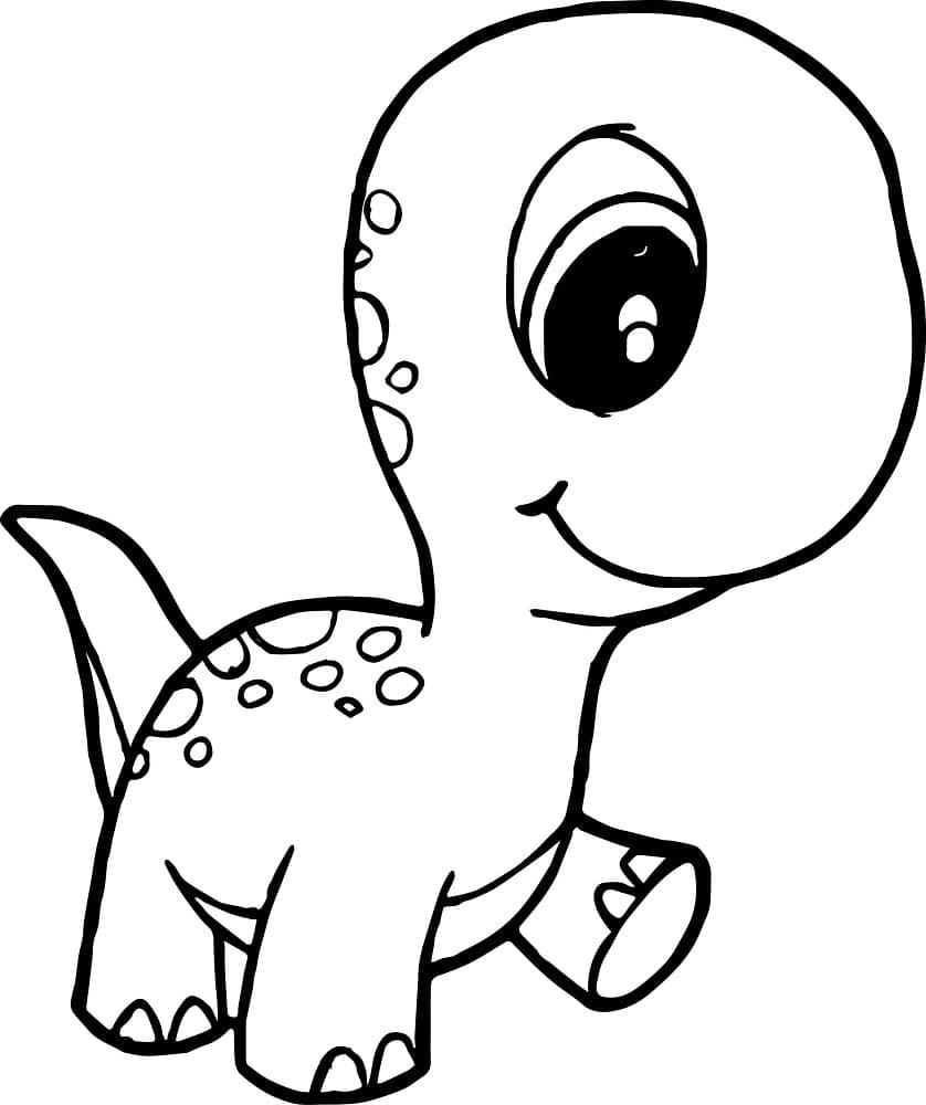 Desenho De Lindo bebê Dinossauro Para Colorir