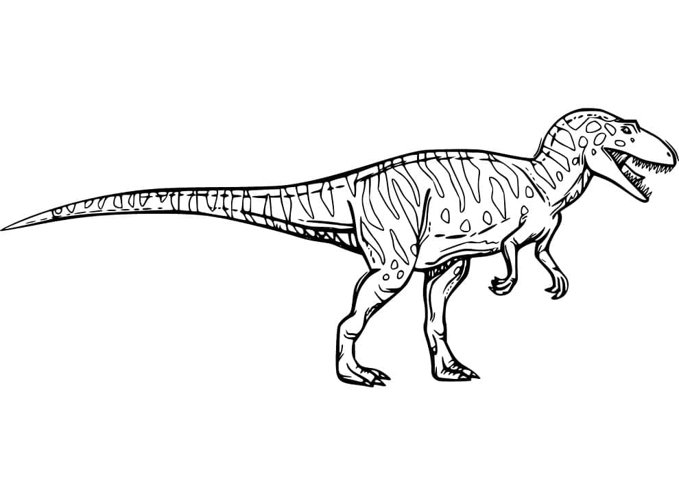 Desenho De Alossauro pré histórico Para Colorir e Download