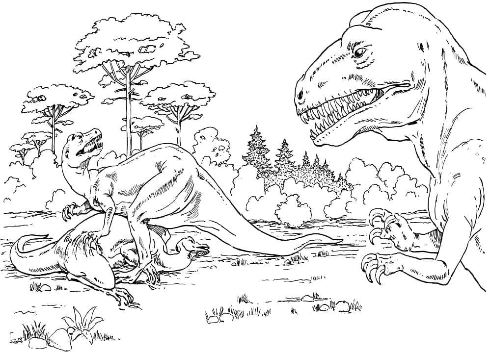Desenho De Imagem De Alossauro Para Colorir