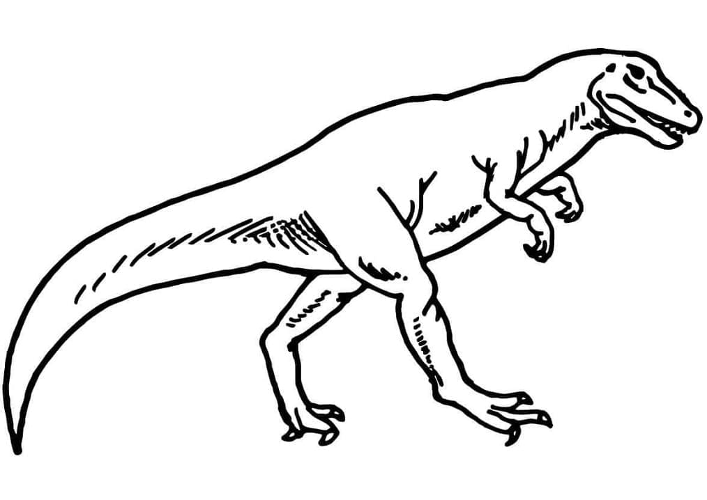 Esenho De Alossauro Correndo Na Savana Para Colorir