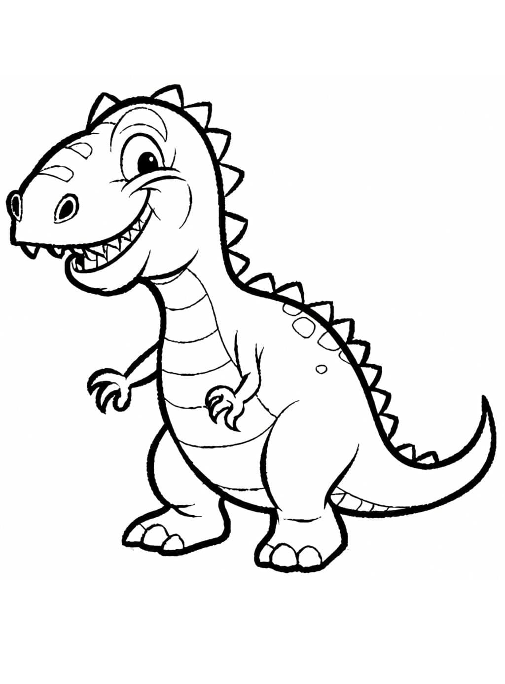 Desenho De Dinossauro engraçado Para Colorir