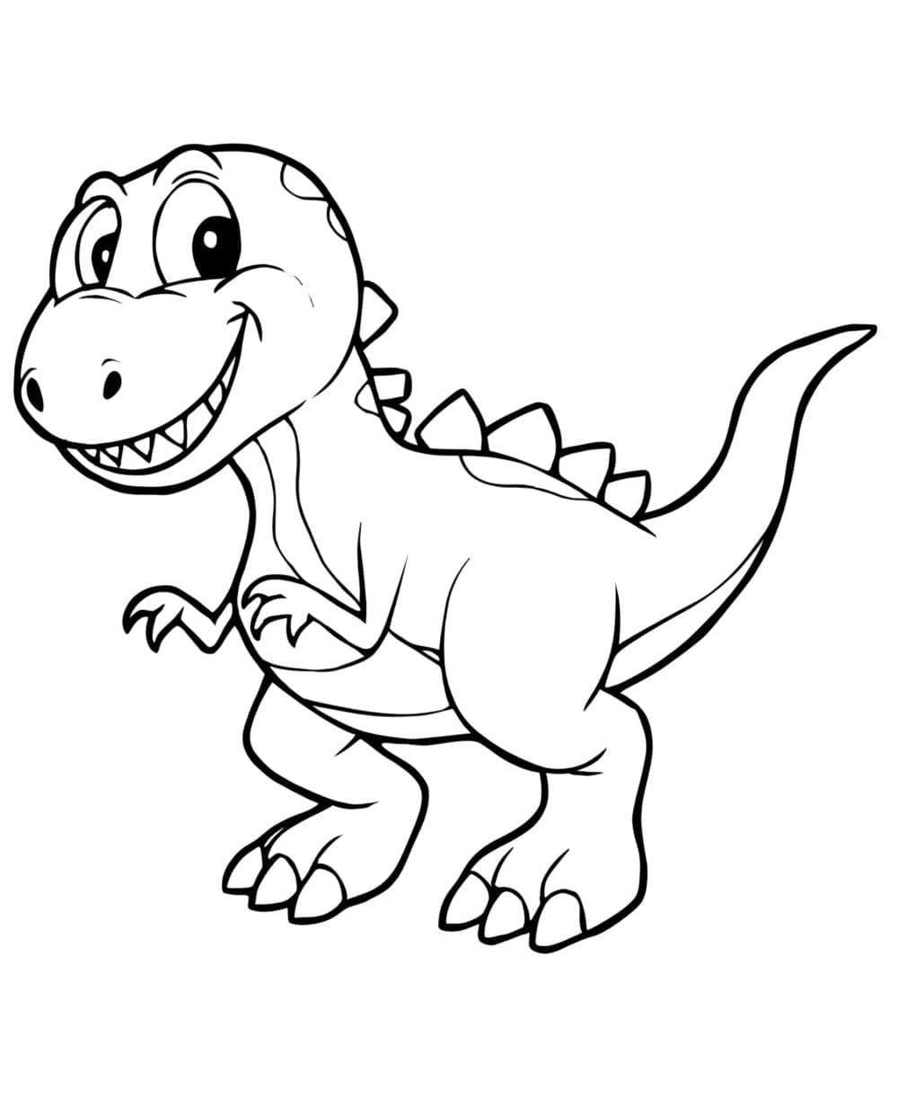 Desenho De Dinossauro Muito engraçado Para Colorir