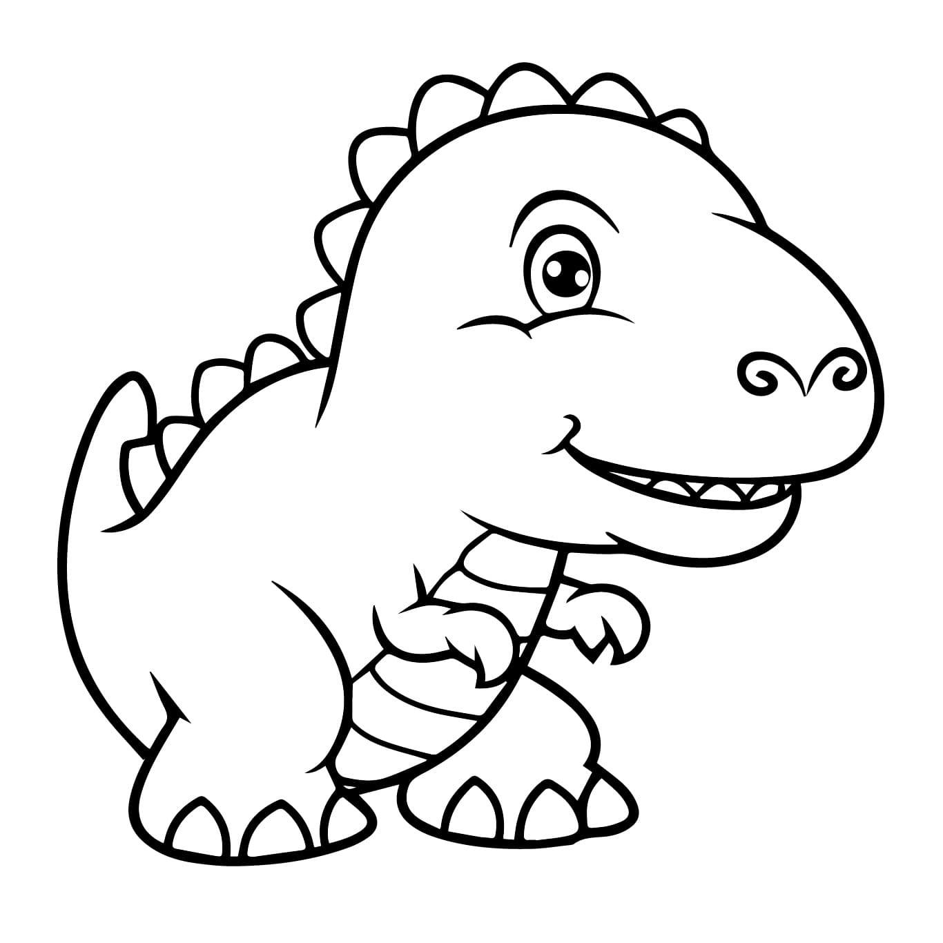Desenho De Pequeno Dinossauro Para Colorir