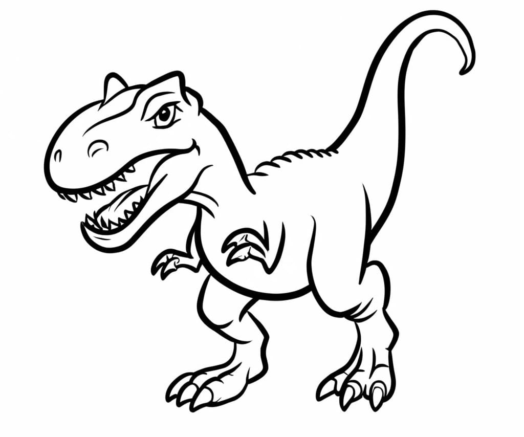 Desenho De Um Dinossauro Furioso Para Colorir