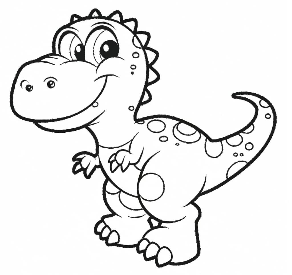 Desenho De Um Dinossauro Muito engraçado Para Colorir