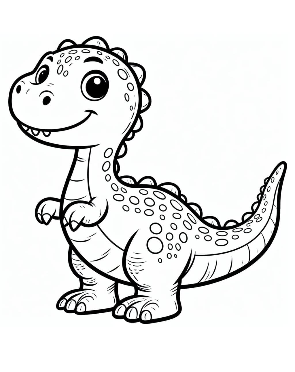 Desenho De Um Dinossauro Muito Fofo Para Colorir