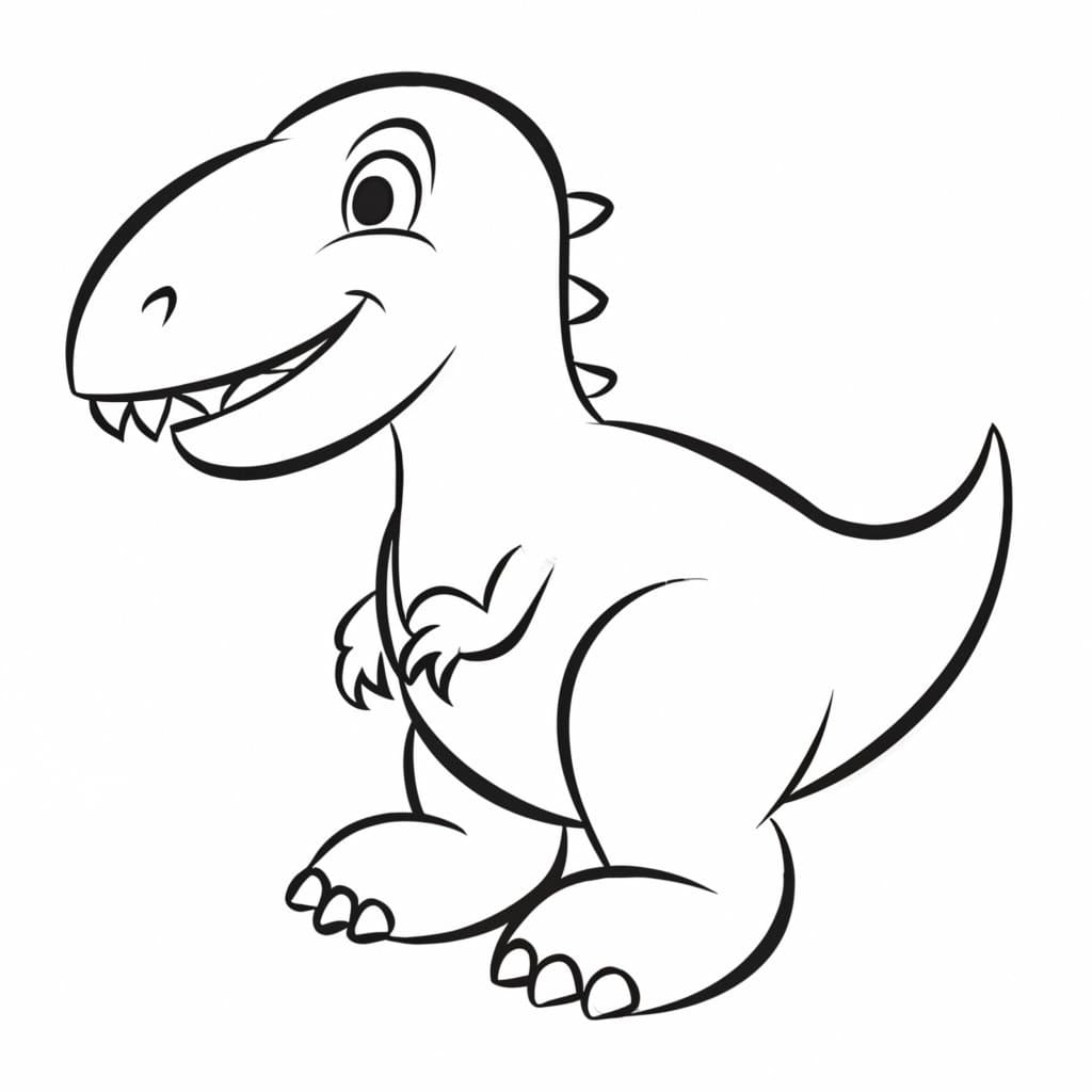 Desenho De Um Dinossauro Simples Para Colorir
