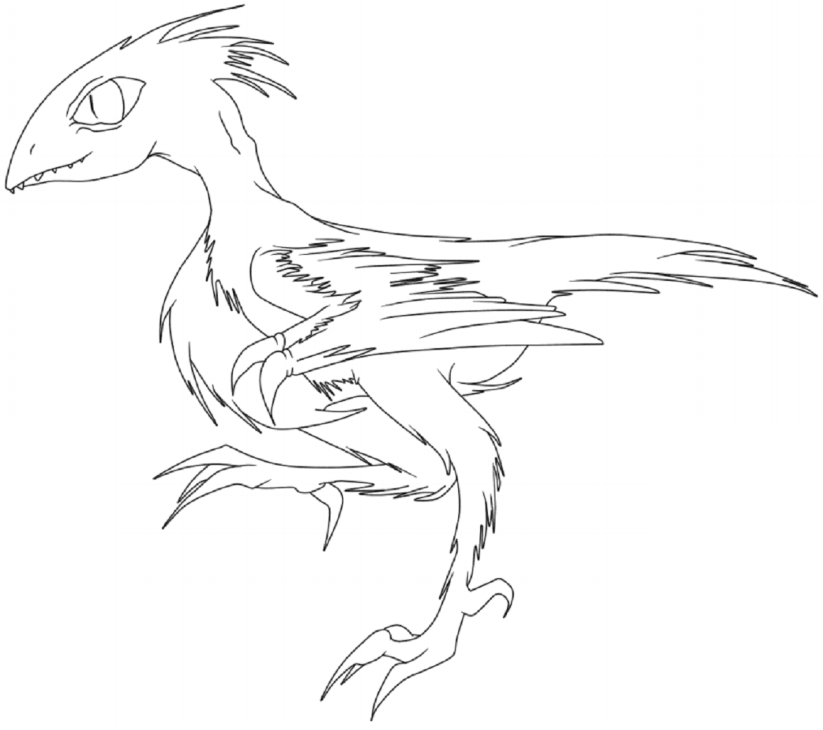 Desenho De Dinossauro Archaeopteryx bebê A4 Para Colorir