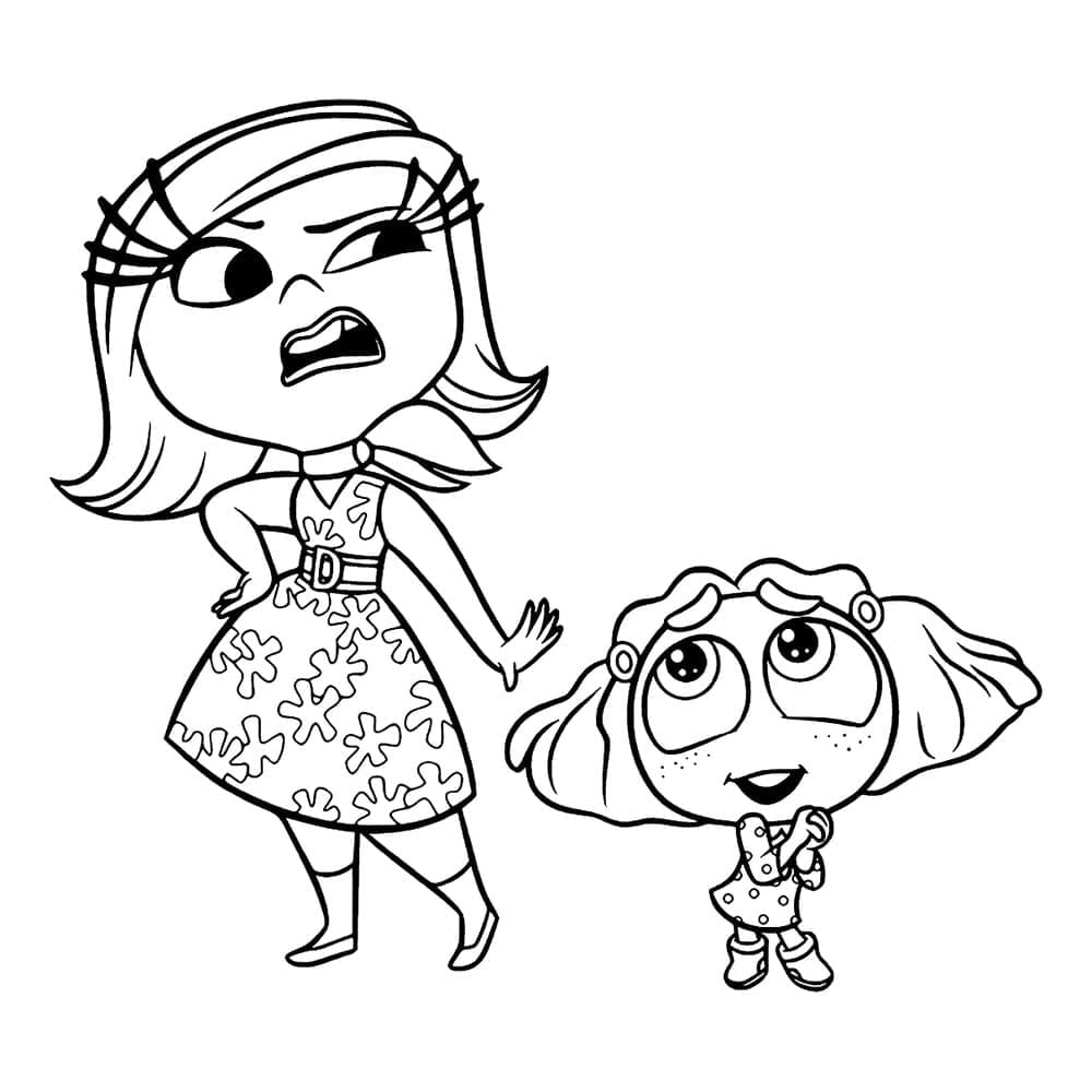 Desenho De Nojinho e invejá Divertida Mente 2 Para Colorir