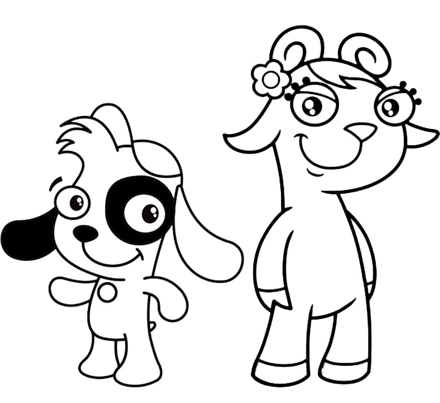 Desenho Doki e Gabi Para Colorir