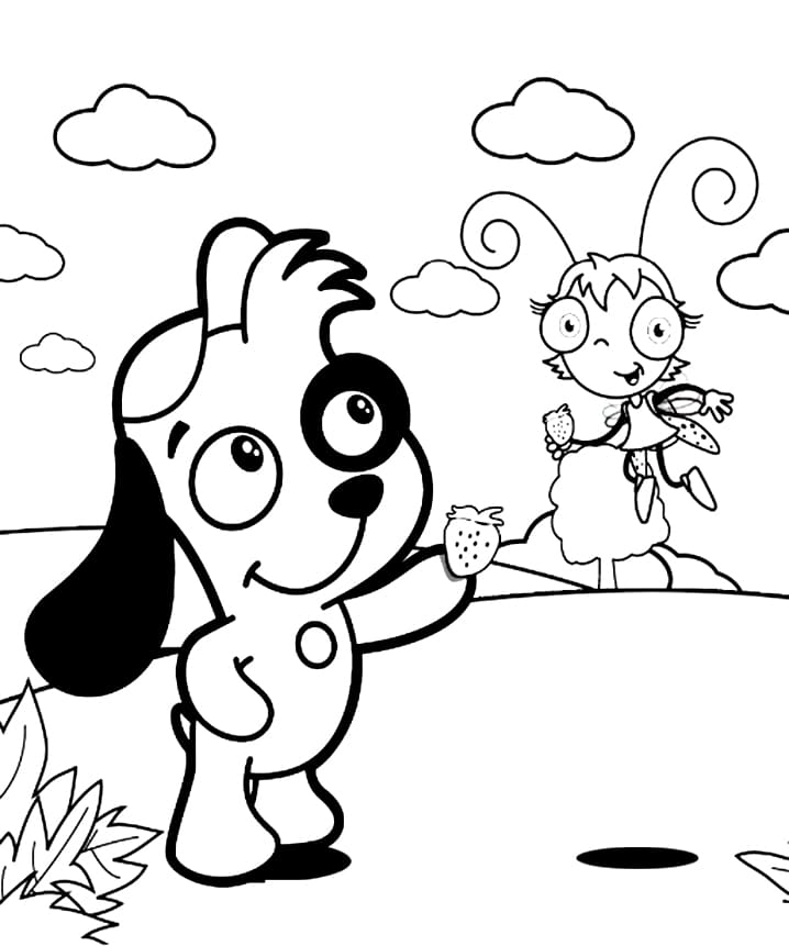 Desenho Doki e Mundi Para Colorir