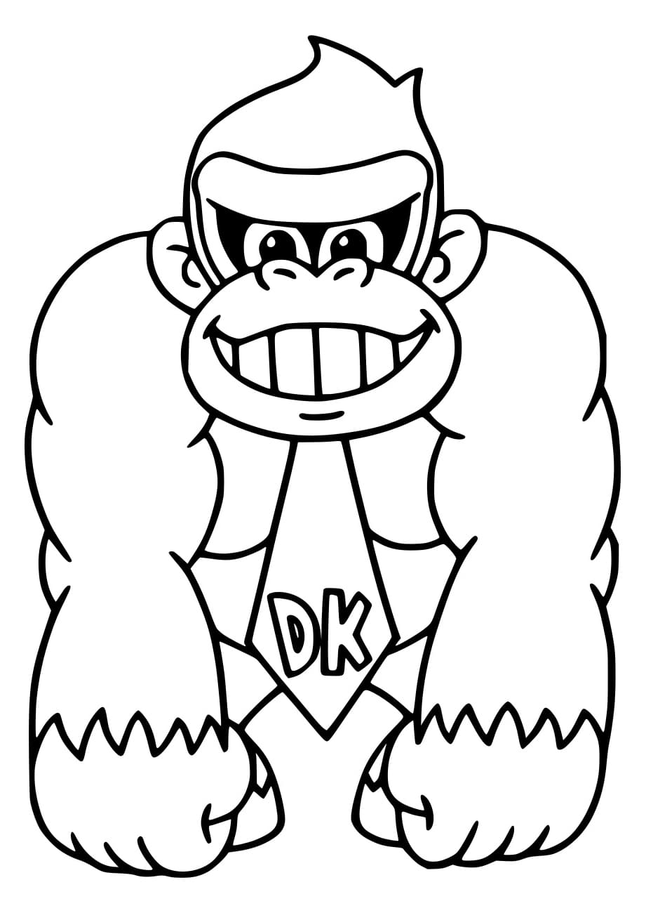 Desenho De Donkey Kong fácil Para Colorir