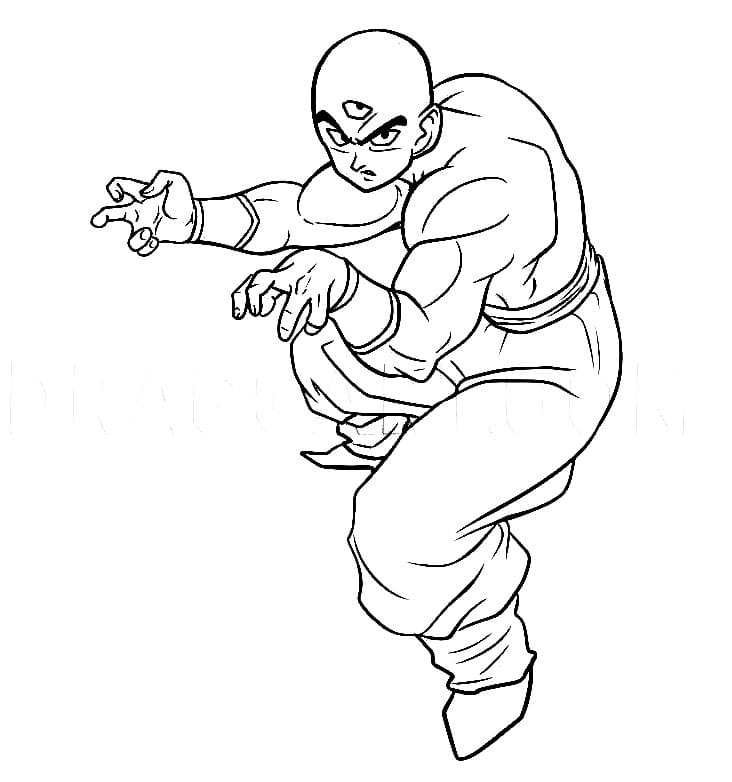 Desenhos De Tenshinhan De Dragon Ball Z Para Colorir