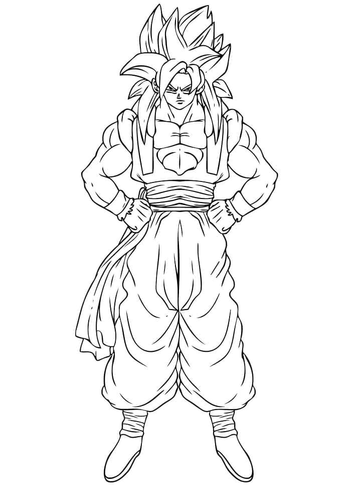 Desenho De Goku Super Saiyajin 4 Para Colorir