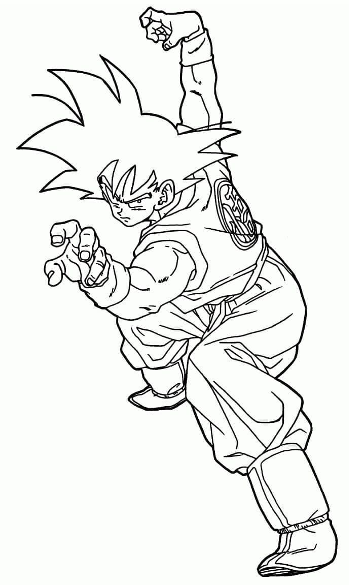 Desenho De Imagem De Son Goku Para Colorir