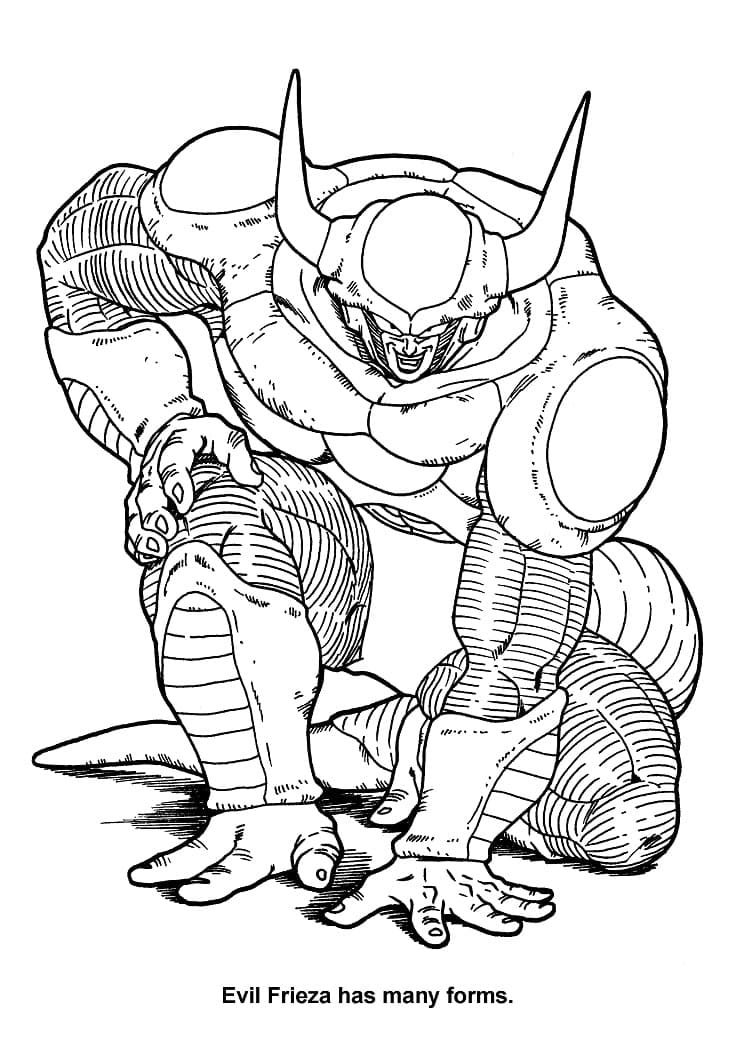 Desenho De Segunda formá De Freeza Para Colorir