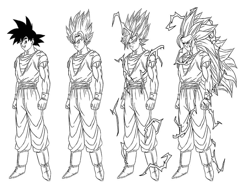 Desenho De Super Saiyajin Goku Para Colorir