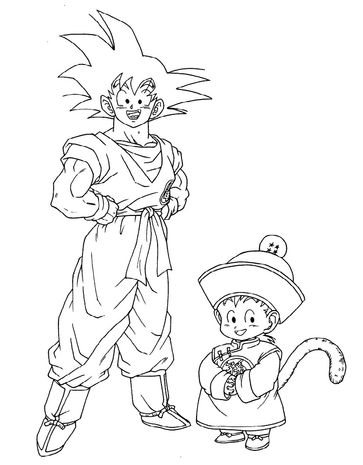 Desenho Para crianças Do Dragon Ball Z Para Pintar grátis