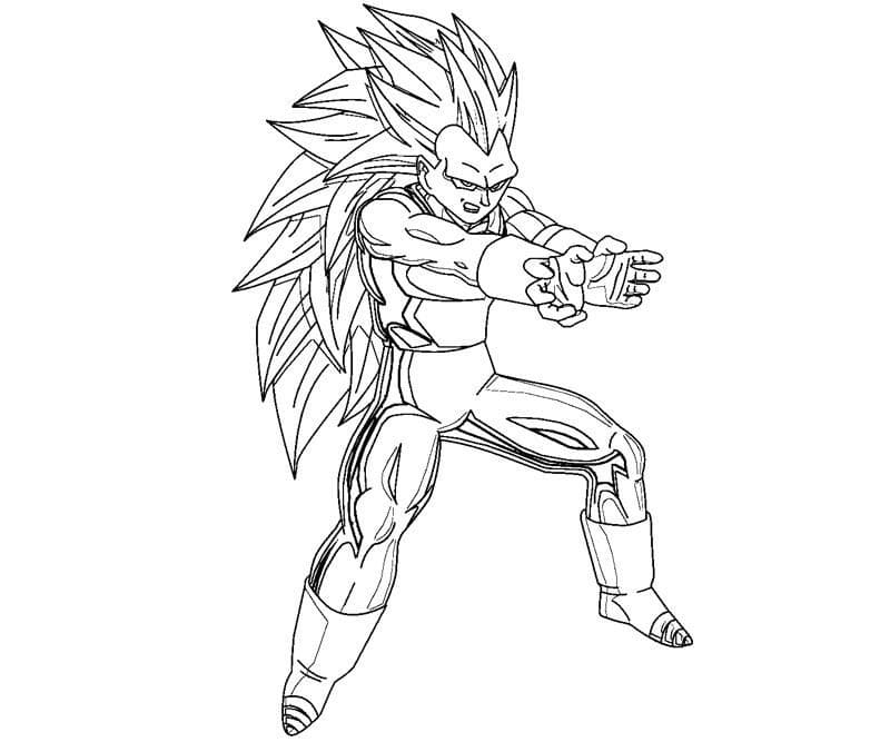 Desenho Super Saiyan 3 vegetá Para Colorir